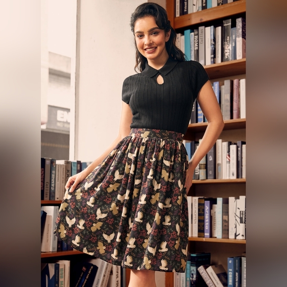 NWT ModCloth More Than Charming Moon Gazer Owl Skirt Size L - Picture 6 of 13